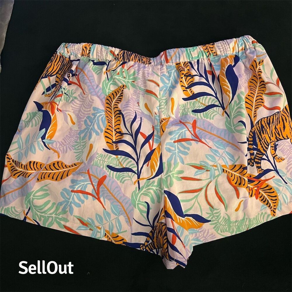 Cynthia Rowley Women's M Tropical Tiger Print Sleep Shorts Multicolor
